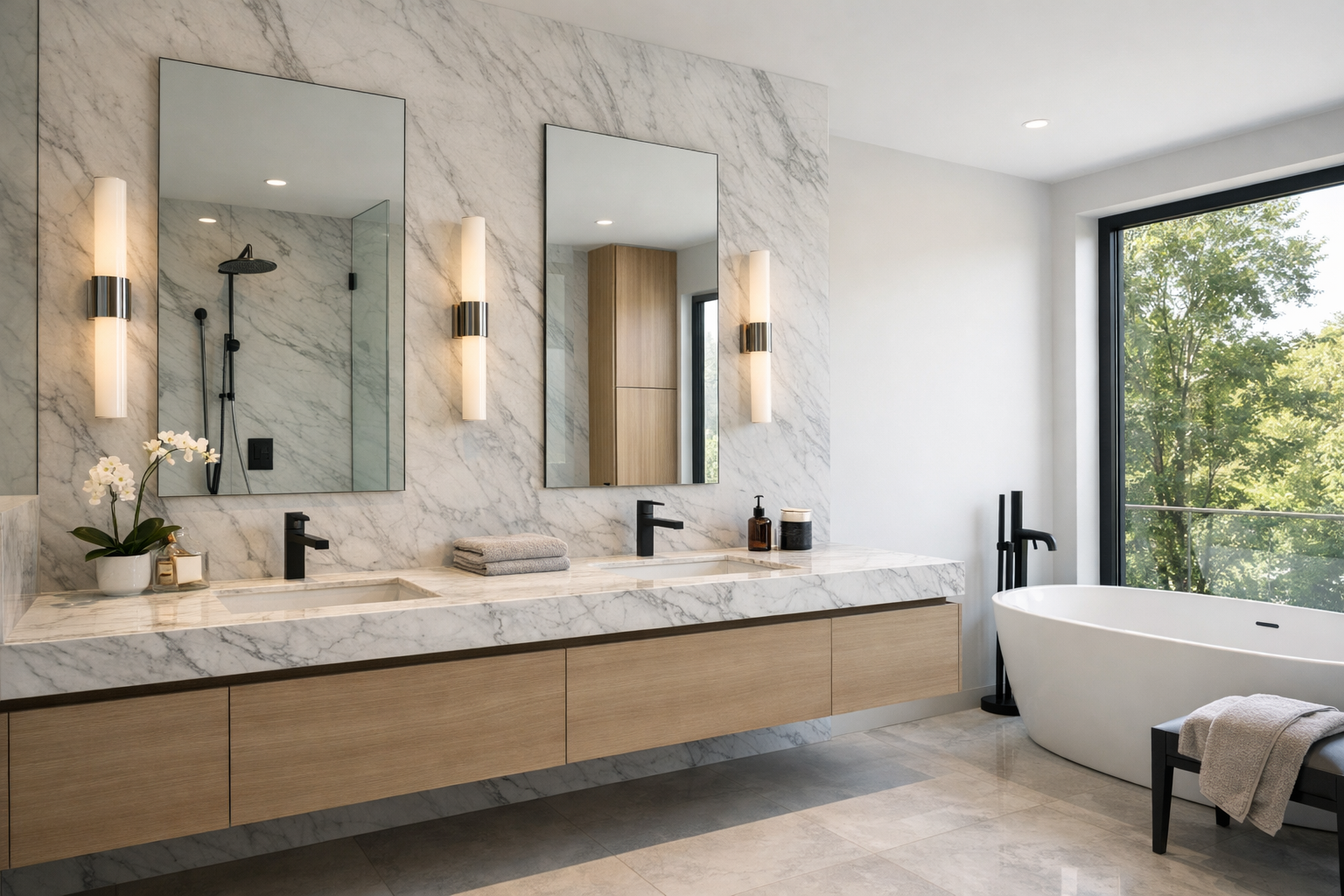luxury bathroom renovation cost montreal showing premium materials and design